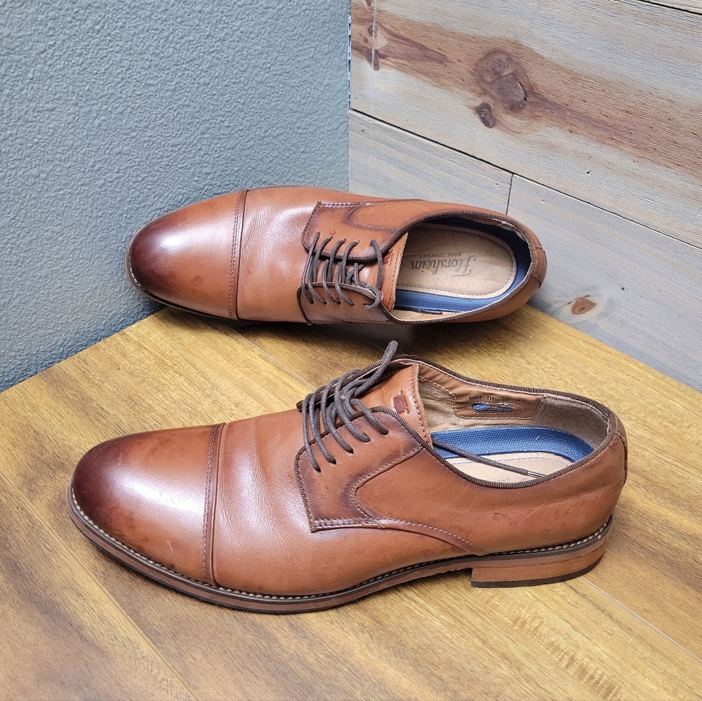 Florsheim Rucci Cap Toe Oxford 11831- 221 Cognac LEATHER Size 11D Slip Restauran